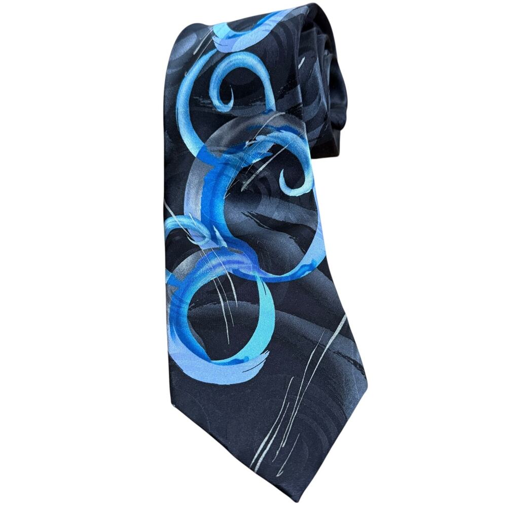 J Jerry Garcia Clockworks Collection Fifty Eight 100% Silk Neck Tie 3.75" Blue